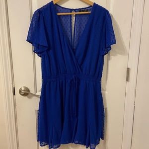 XL Chiffon V Neck Elastic Waist Dress